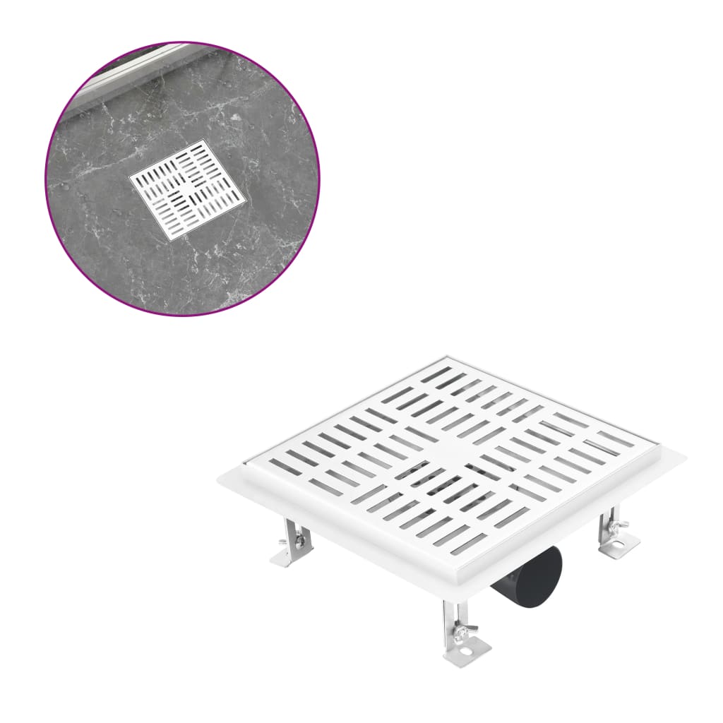 Berkfield Shower Drain Checker 23x23 cm Stainless Steel
