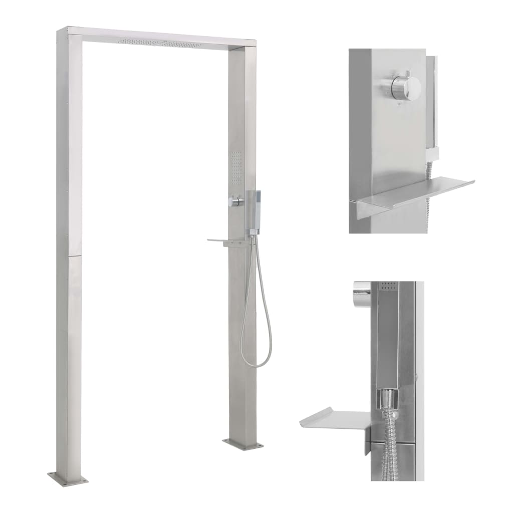 Berkfield Outdoor Shower Stainless Steel Double Jets