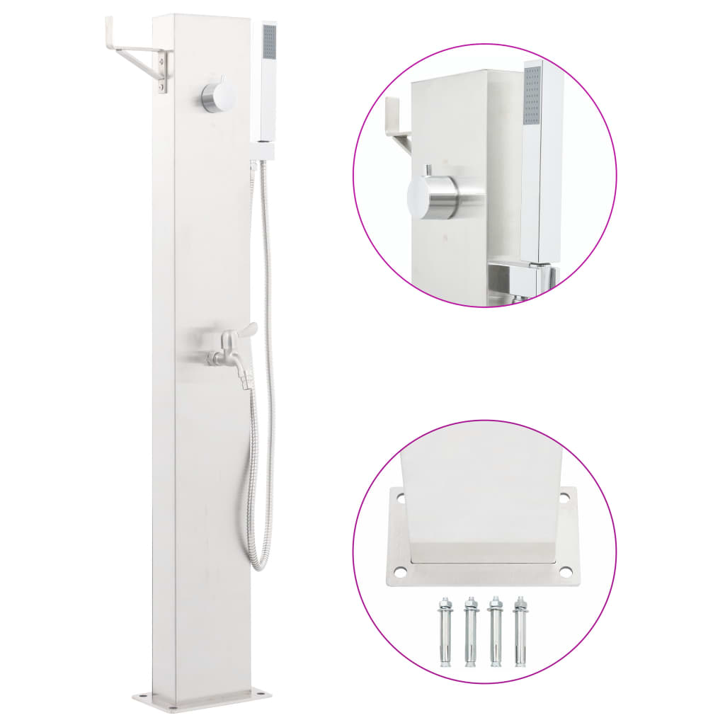 Berkfield Garden Shower Faucet 110 cm Stainless Steel
