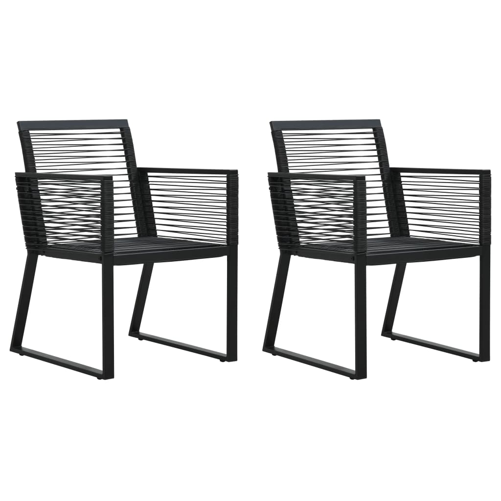Berkfield Garden Chairs 2 pcs Black PVC Rattan