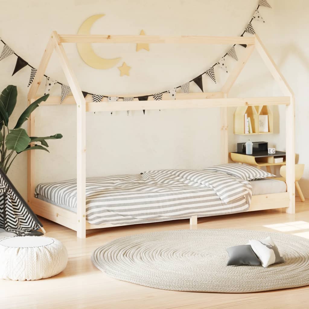 Berkfield Kids Bed Frame Solid Pine Wood 80x160 cm