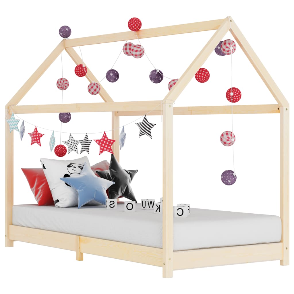 Berkfield Kids Bed Frame Solid Pine Wood 90x200 cm