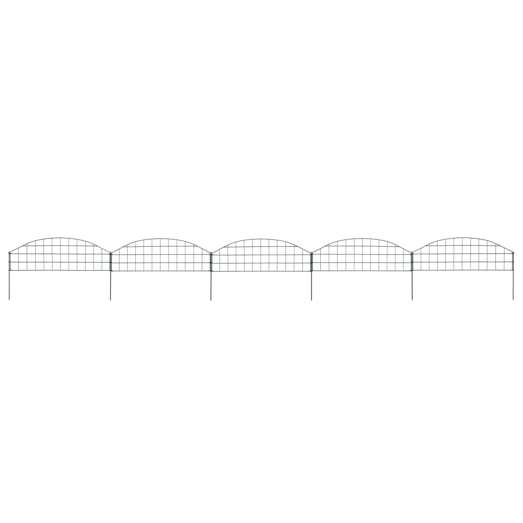 Berkfield Arched Garden Fence Set 77.3x26 cm Green