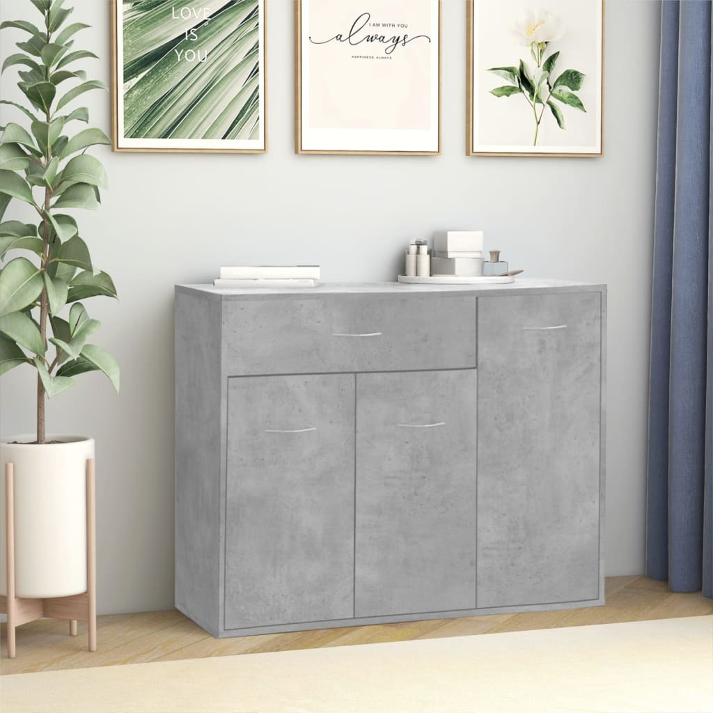 Berkfield Sideboard Concrete Grey 88x30x70 cm Engineered Wood