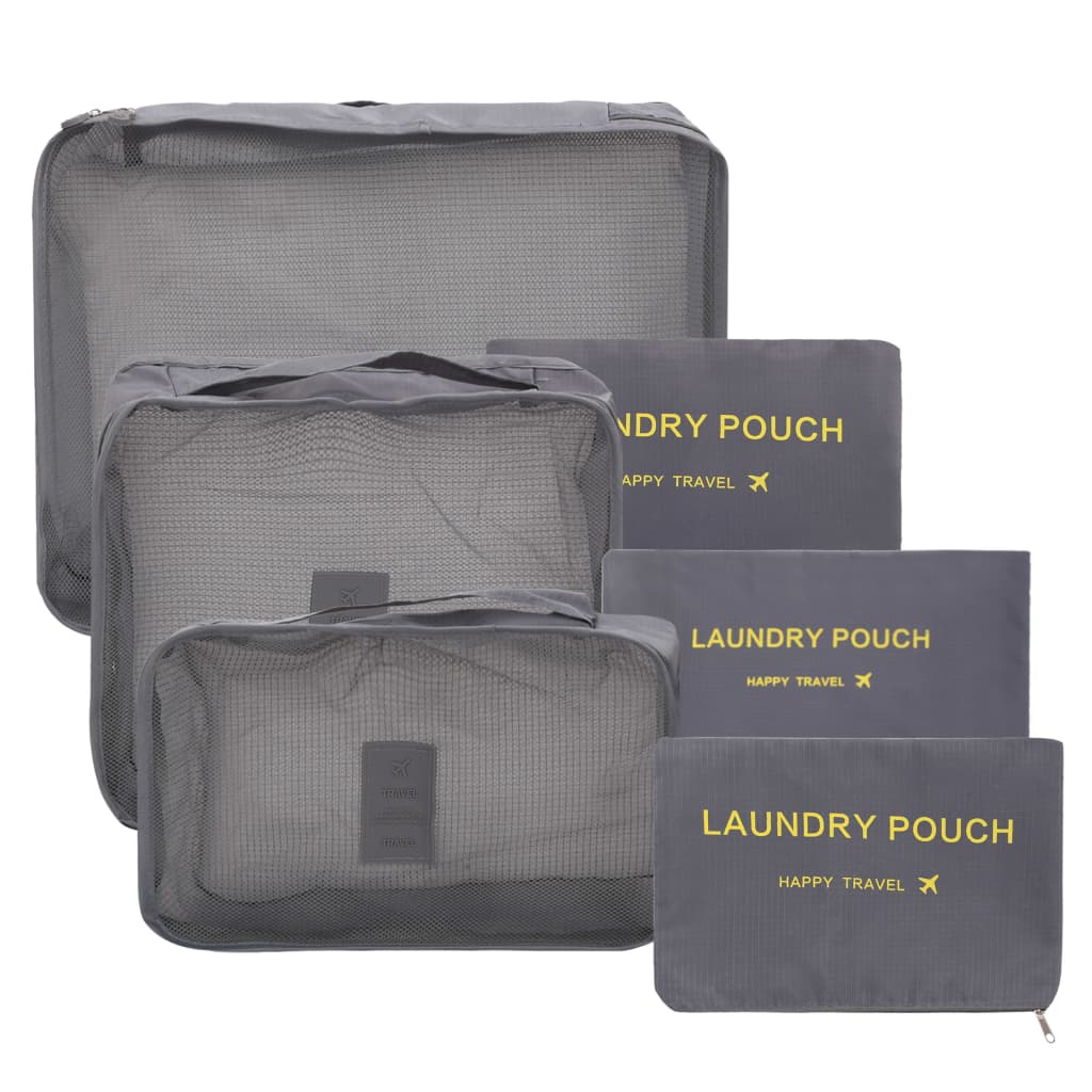 Berkfield 6 Piece Travel Packing Cube Set Grey