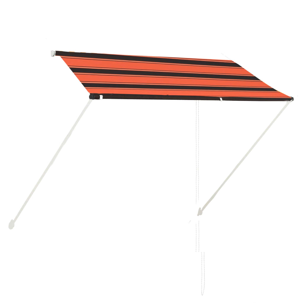 Berkfield Retractable Awning 250x150 cm Orange and Brown
