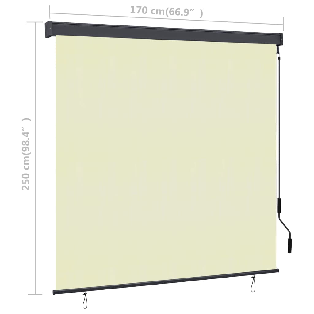 Berkfield Outdoor Roller Blind 170x250 cm Cream