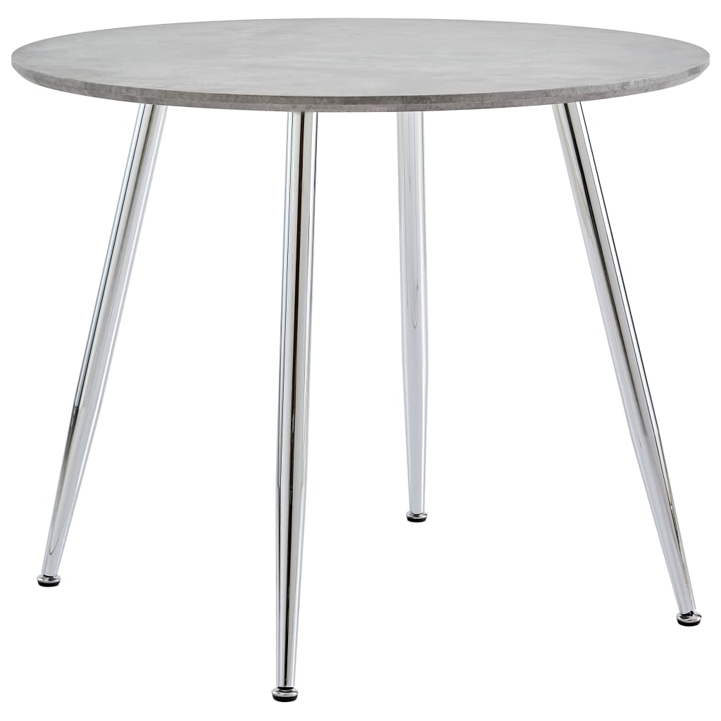 Berkfield Dining Table Concrete and Silver 90x73.5 cm MDF