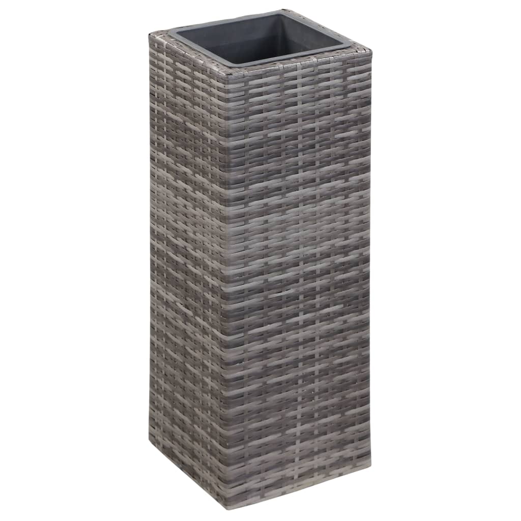 Berkfield Garden Raised Bed 28x28x80 cm Poly Rattan Grey