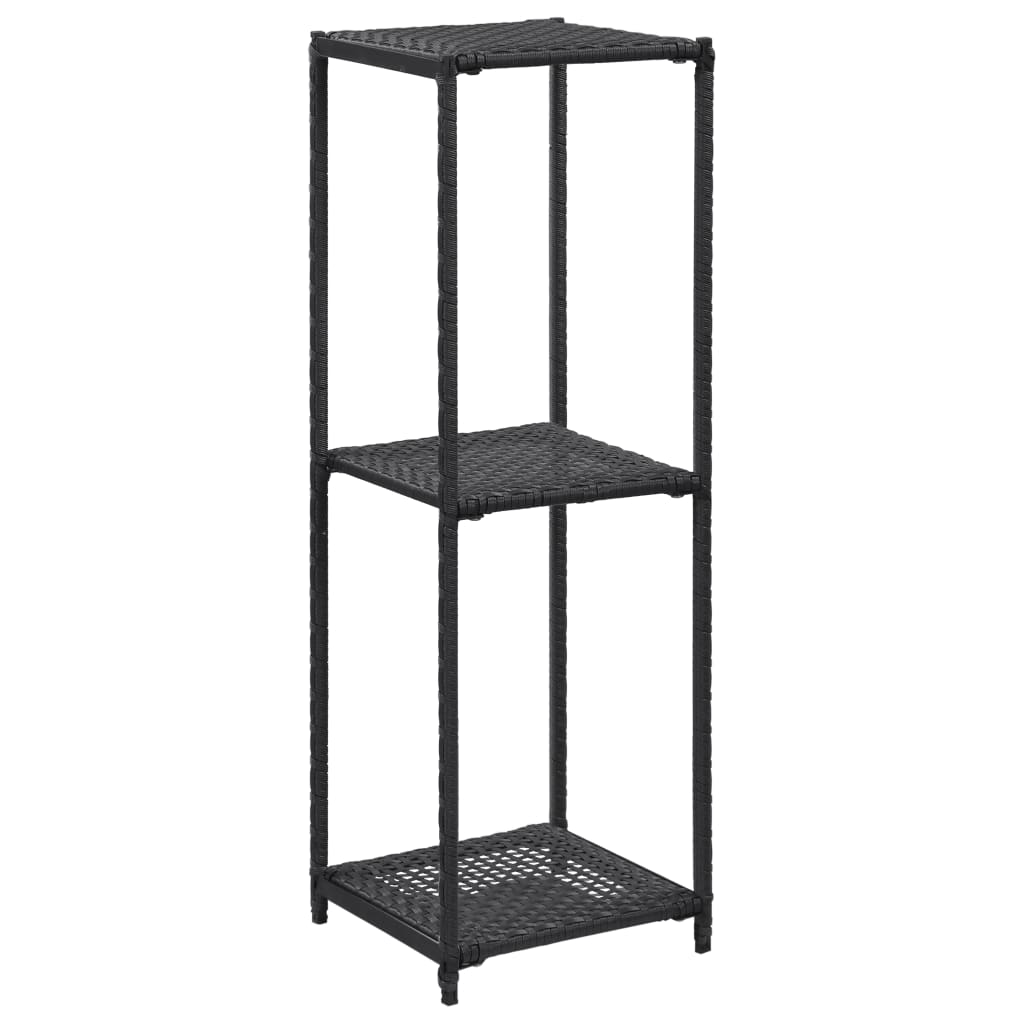Berkfield Storage Shelf Black 30x30x90 cm Poly Rattan