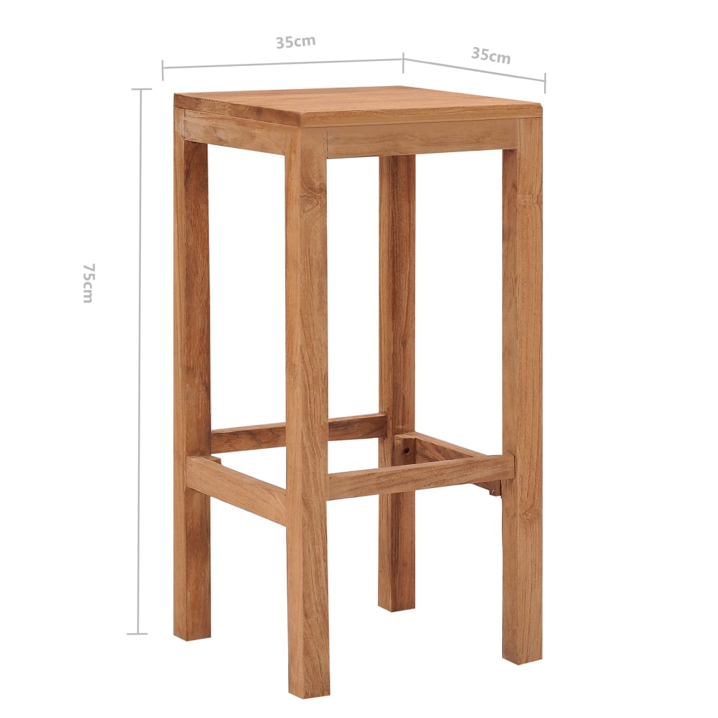Berkfield Bar Stools 2 pcs Solid Teak Wood