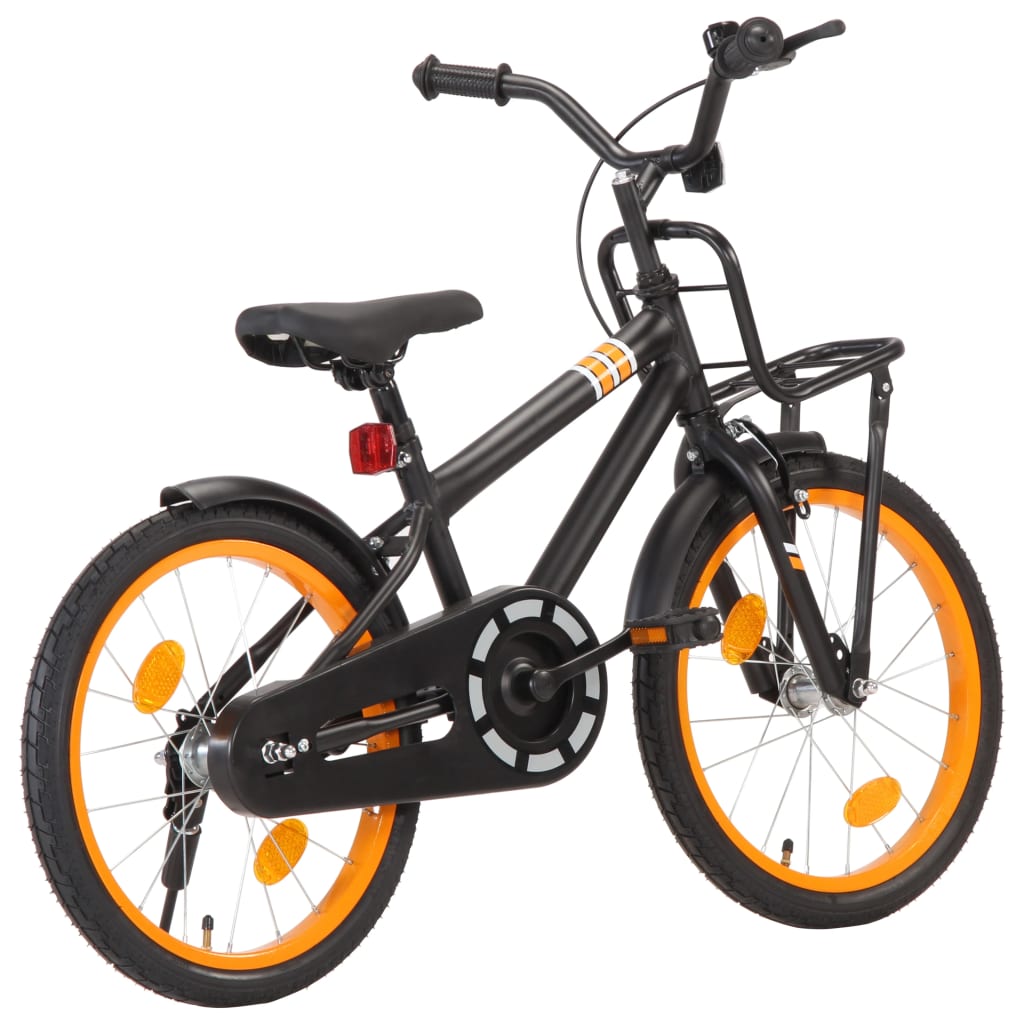 Berkfield Kids Bike with Front Carrier 18 inch Black and Orange