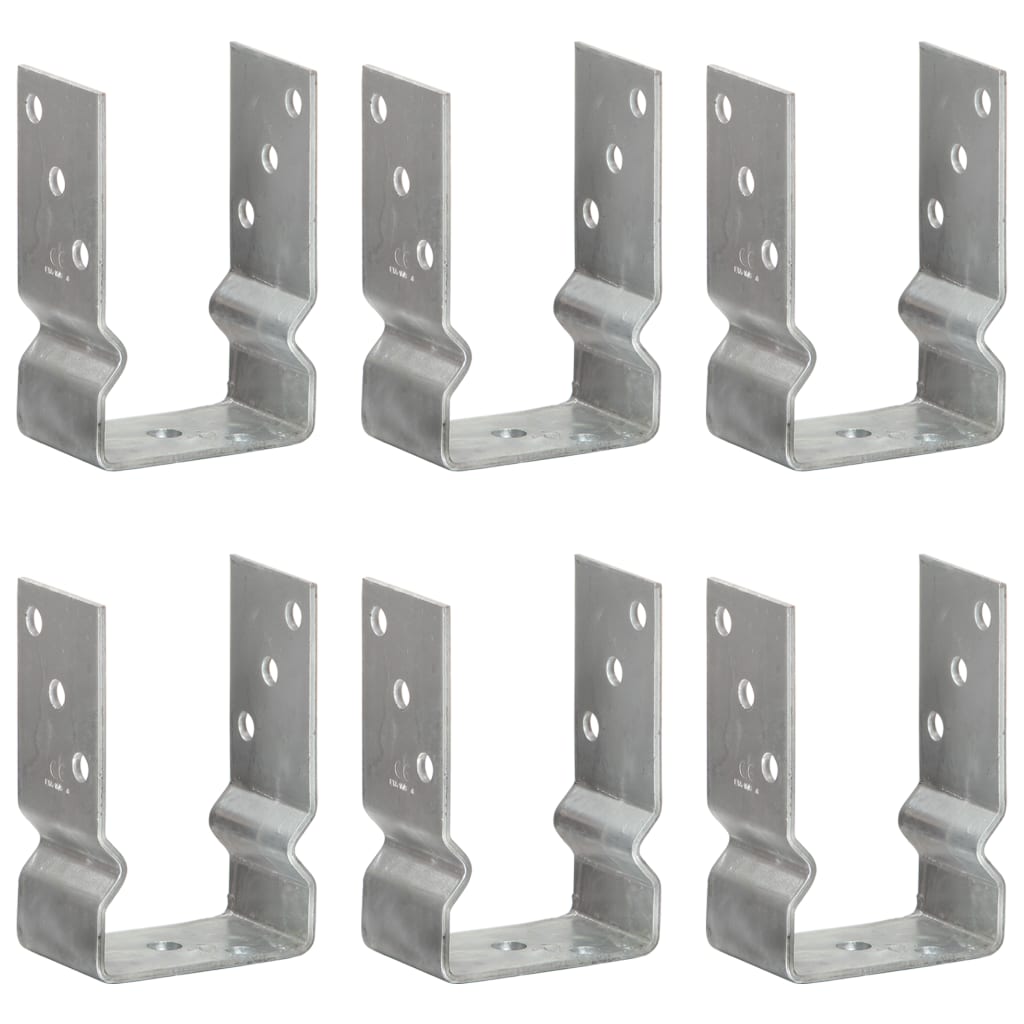 Berkfield Fence Anchors 6 pcs Silver 9x6x15 cm Galvanised Steel