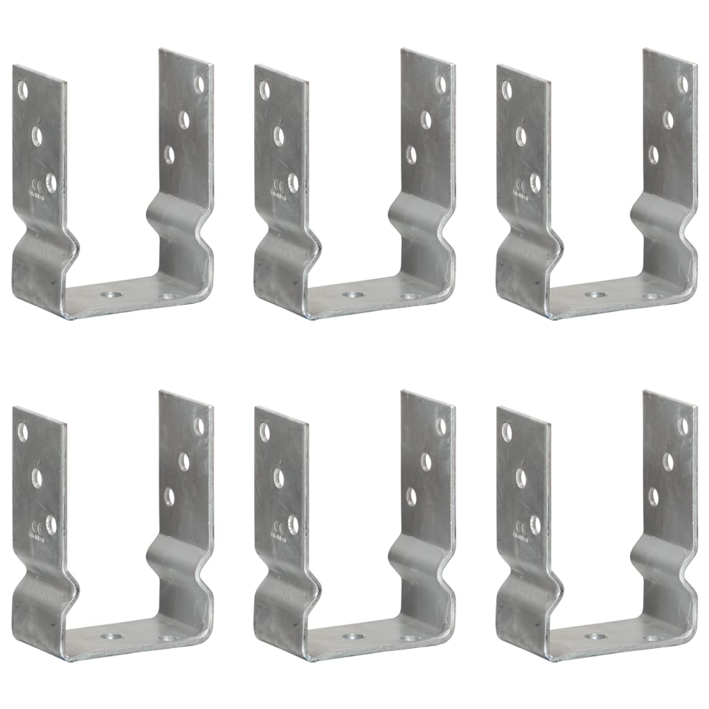 Berkfield Fence Anchors 6 pcs Silver 10x6x15 cm Galvanised Steel