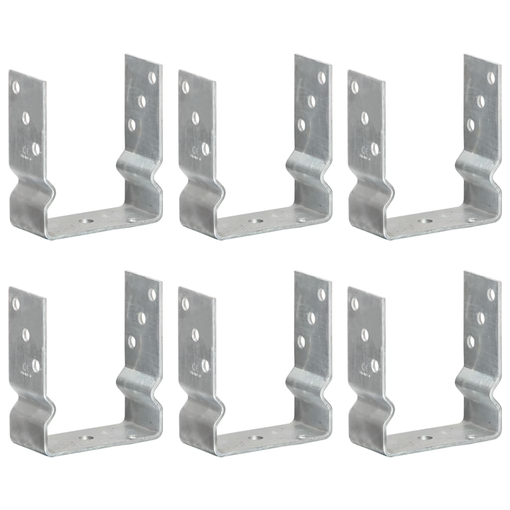 Berkfield Fence Anchors 6 pcs Silver 12x6x15 cm Galvanised Steel