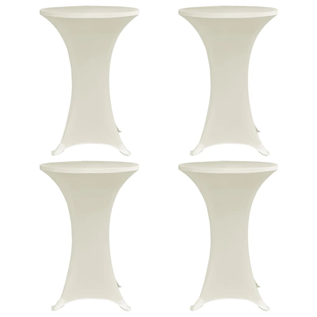 Berkfield Standing Table Cover �_�”�_70 cm Cream Stretch 4 pcs