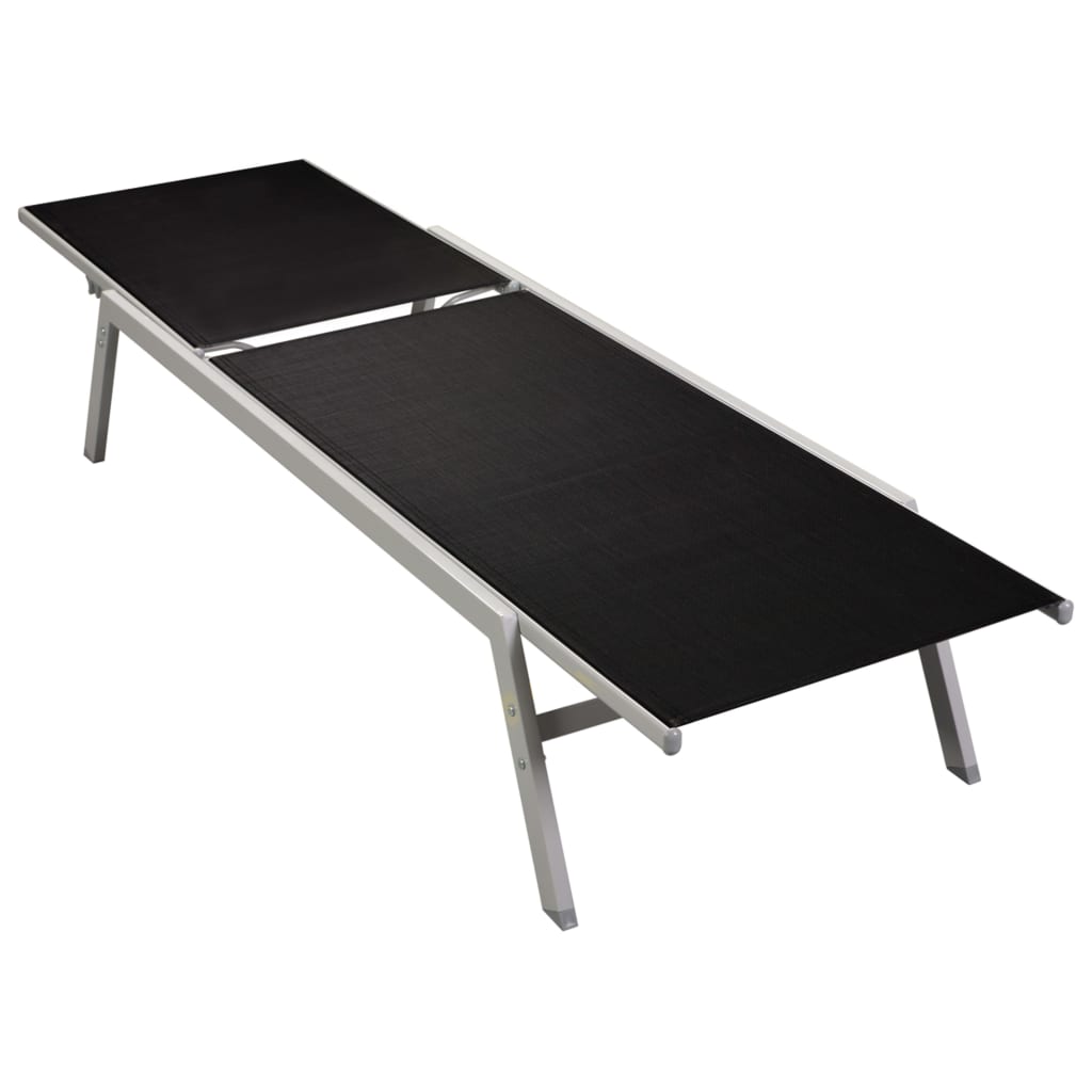 Berkfield Sun Lounger Steel and Textilene Black