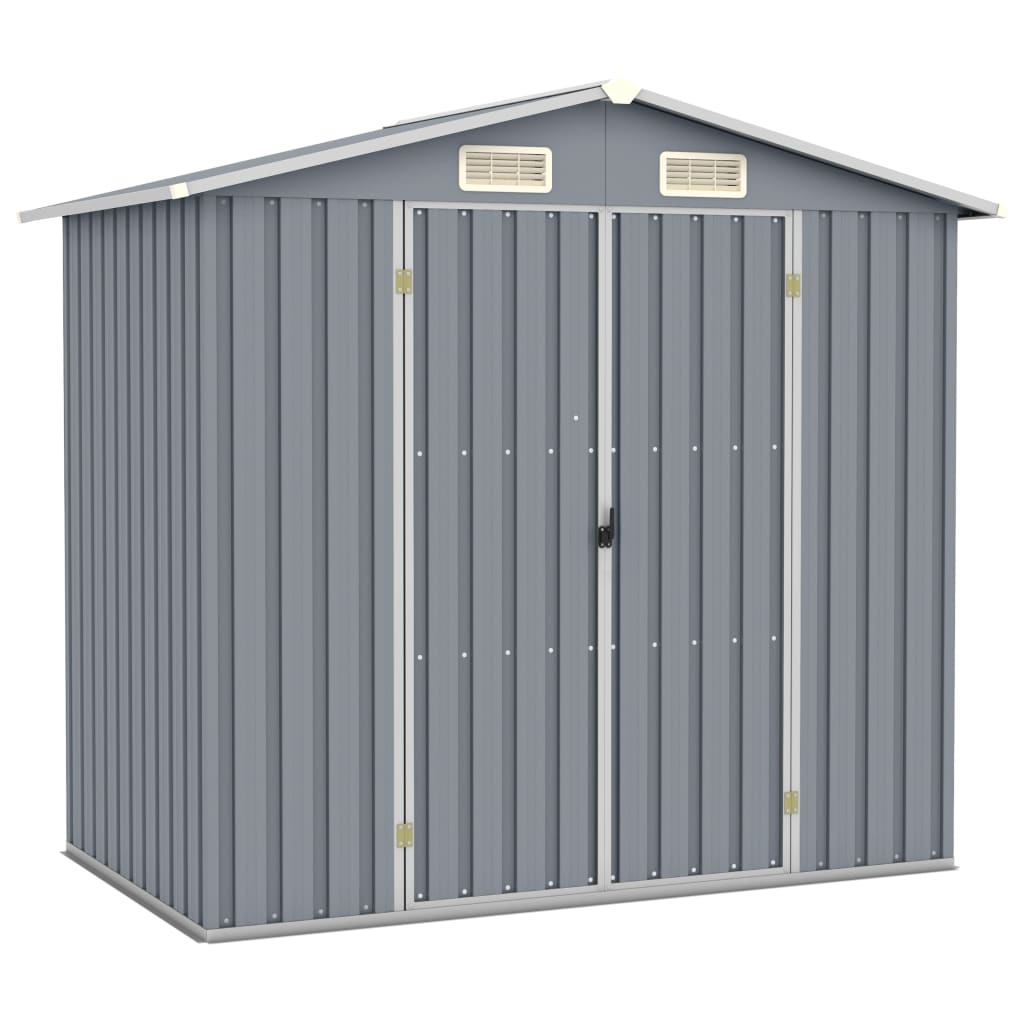 Berkfield Garden Shed Grey 205x129x183 cm Galvanised Steel