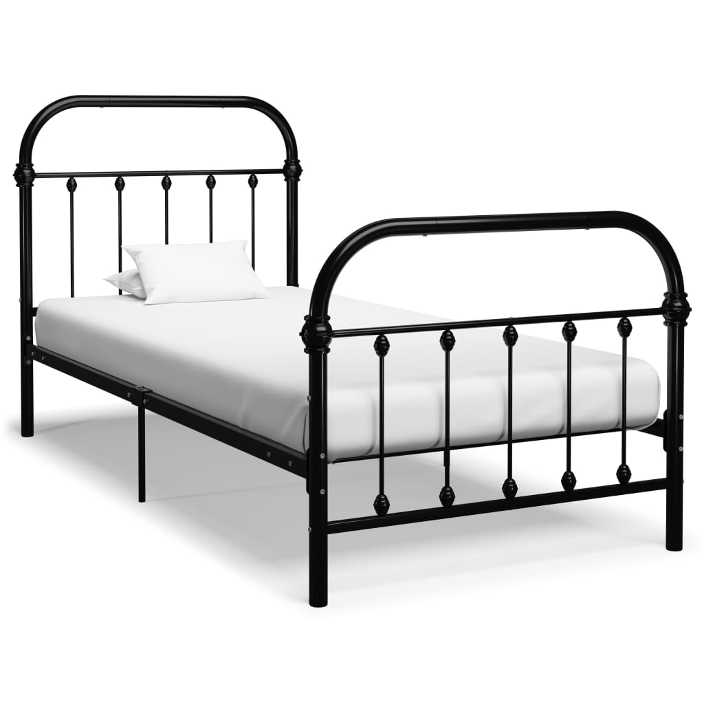 Berkfield Bed Frame Black Metal 100x200 cm