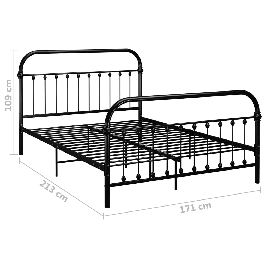 Berkfield Bed Frame Black Metal 160x200 cm