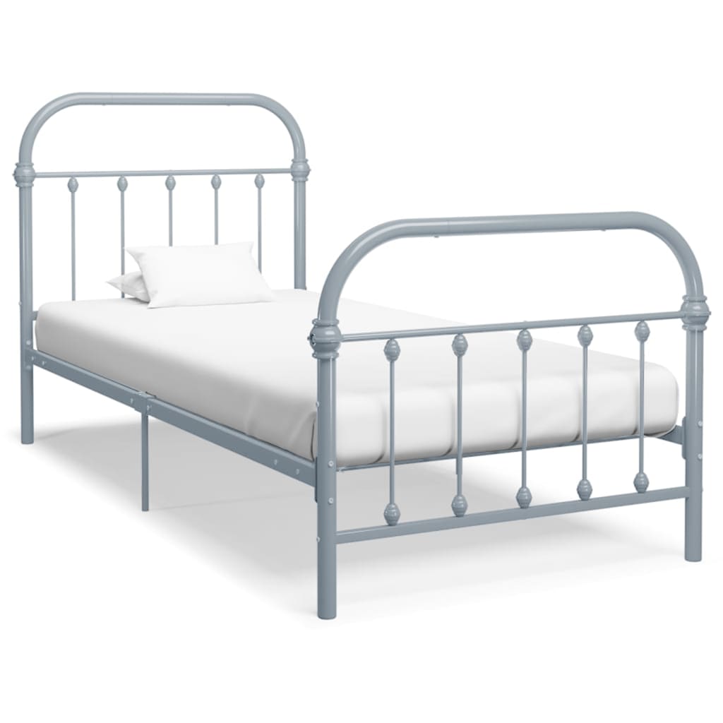 Berkfield Bed Frame Grey Metal 90x200 cm