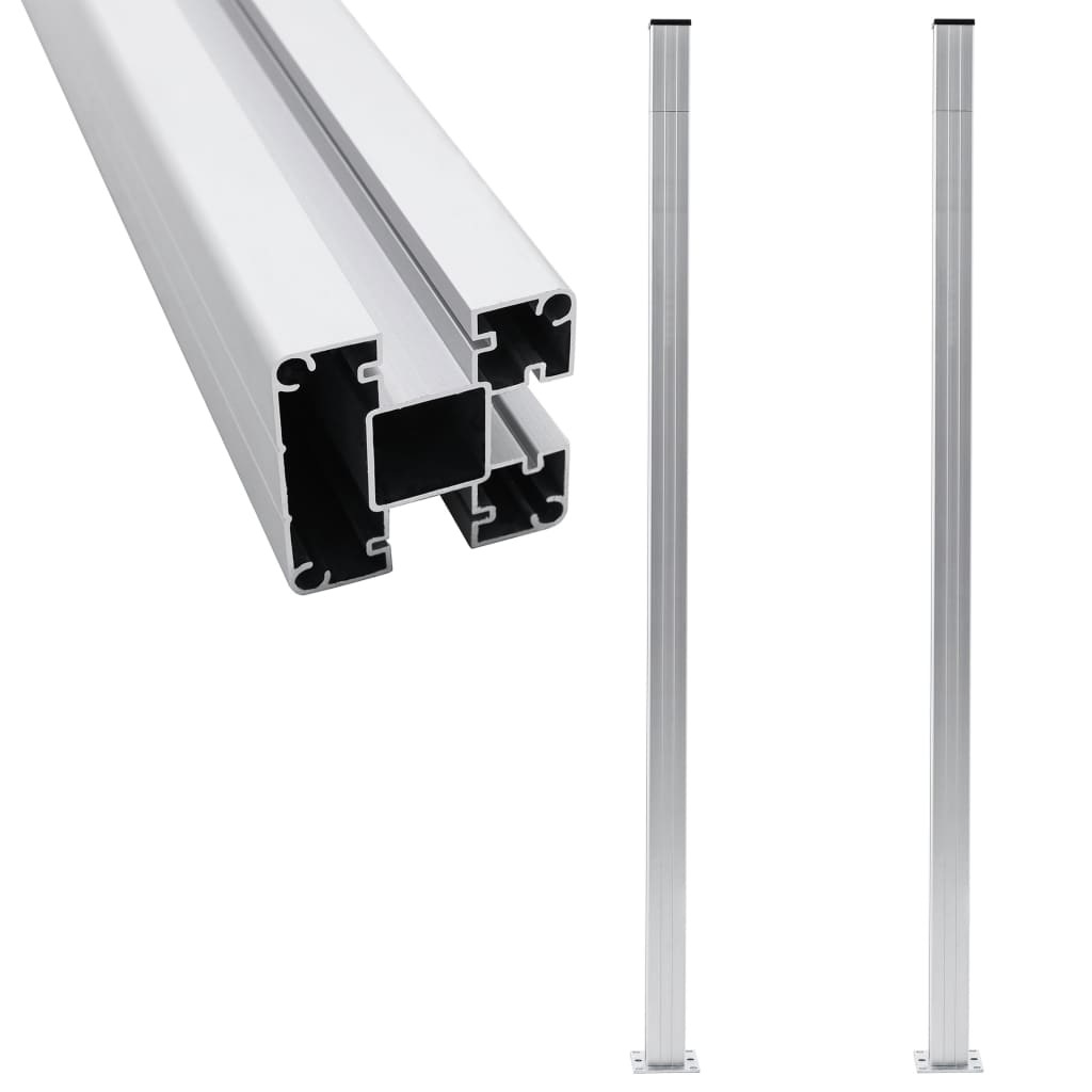 Berkfield Fence Posts 2 pcs Aluminium 185 cm