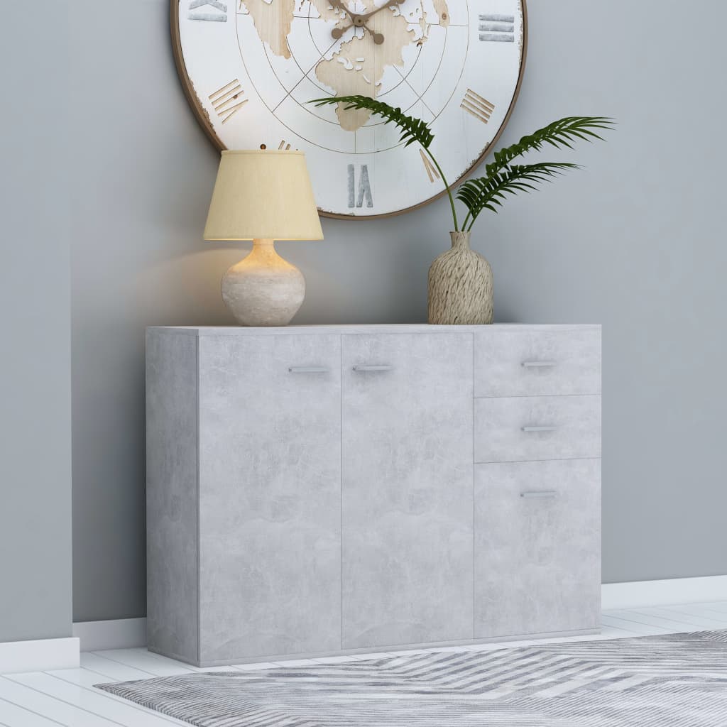 Berkfield Sideboard Concrete Grey 105x30x75 cm Engineered Wood