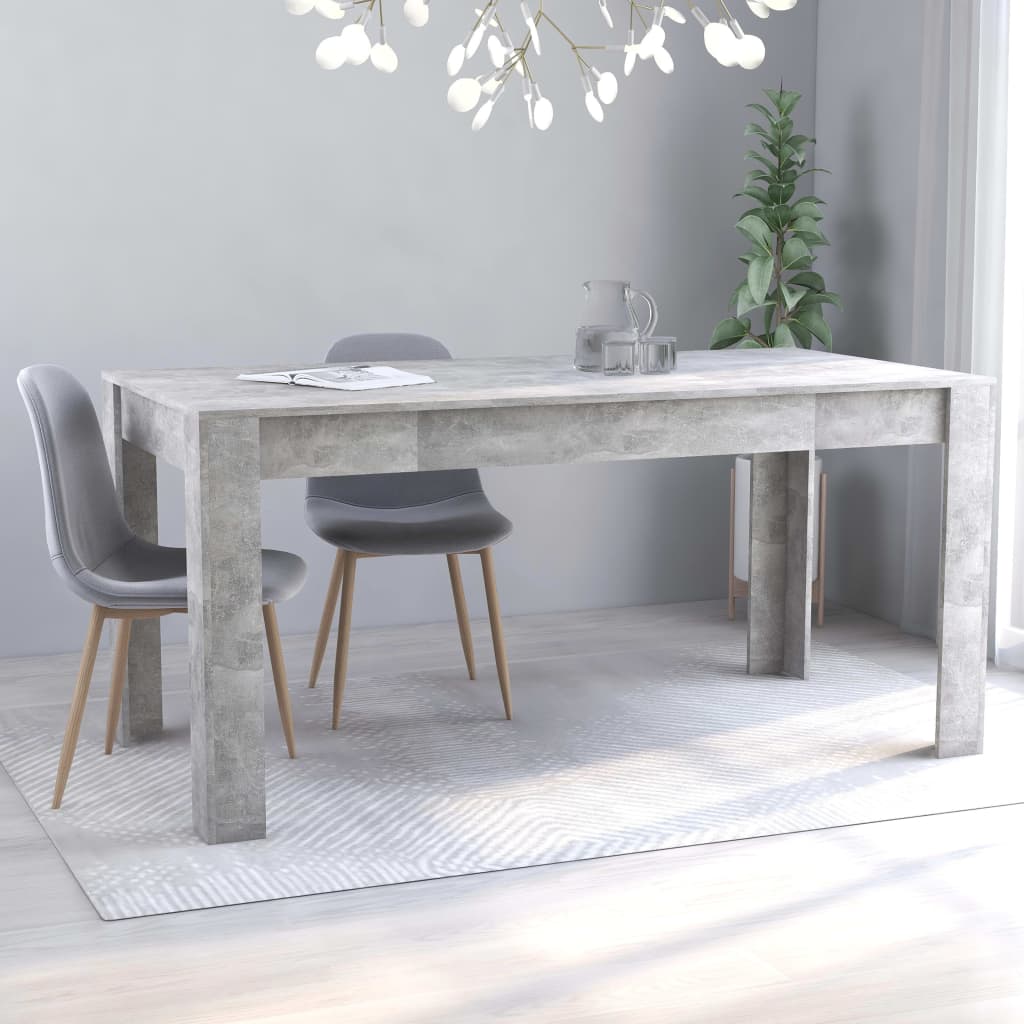 Berkfield Dining Table Concrete Grey 160x80x76 cm Engineered Wood