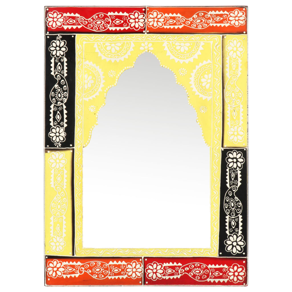Berkfield Hand Painted Mirror 40x55 cm Solid Mango Wood