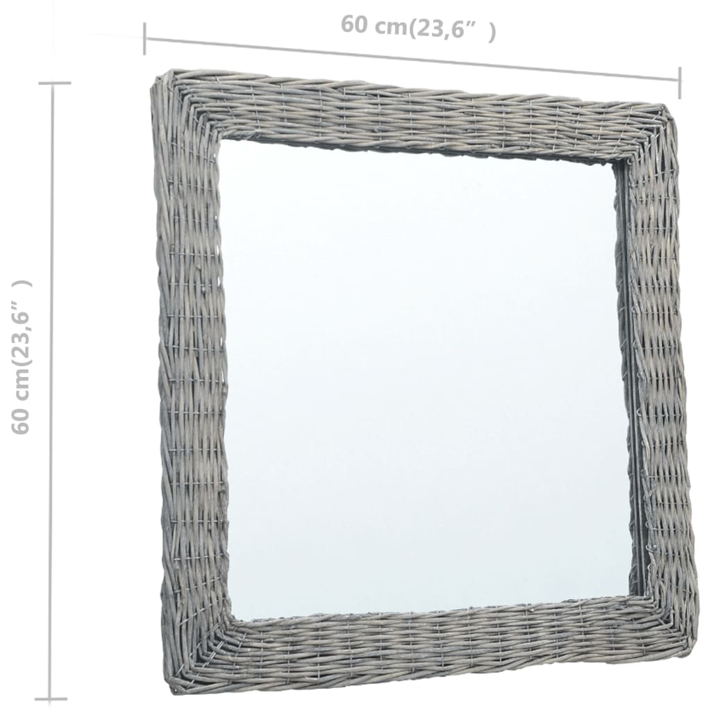Berkfield Mirror 60x60 cm Wicker