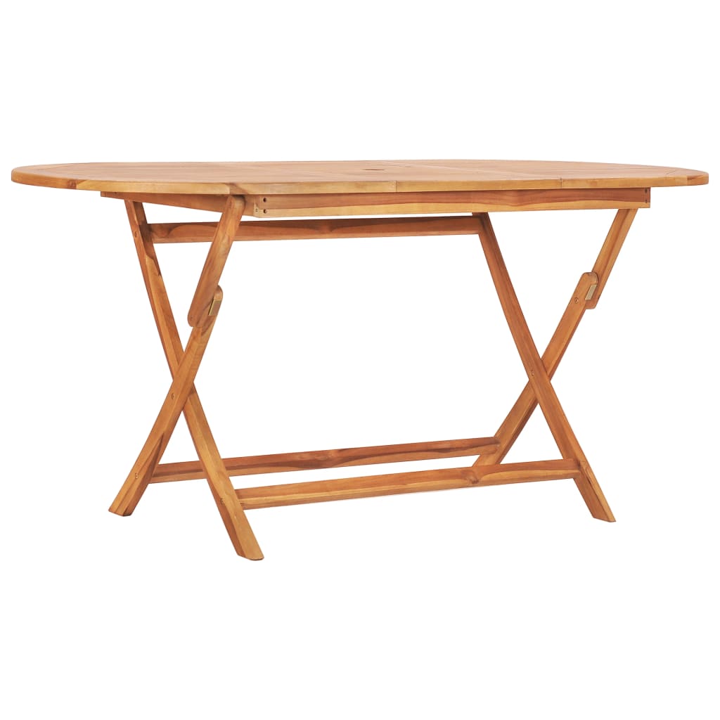 Berkfield Folding Garden Table 160x80x75 cm Solid Teak Wood