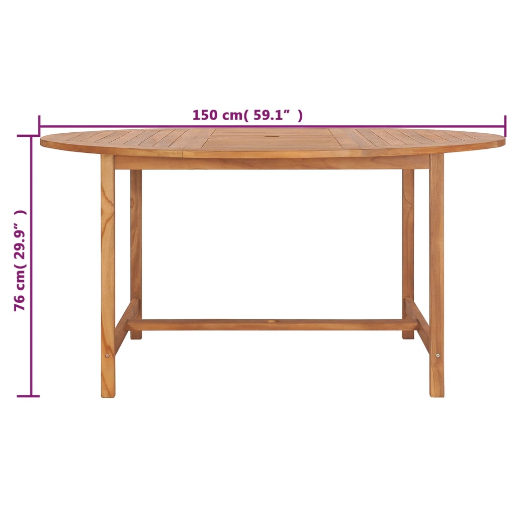Berkfield Garden Table 150x76 cm Solid Teak Wood
