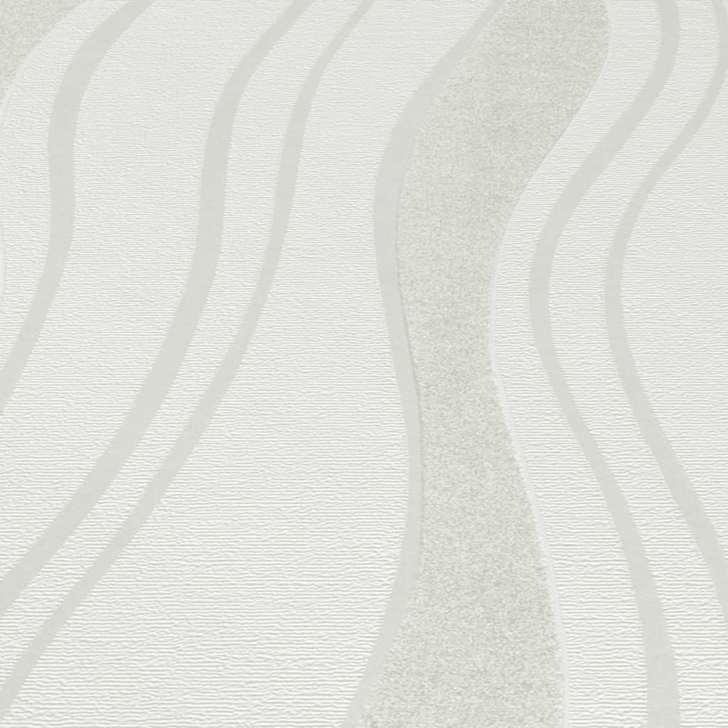Berkfield 4 pcs Non-woven Wallpaper Rolls White 0.53x10 m Waves