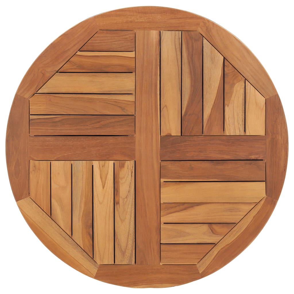 Berkfield Table Top Solid Teak Wood Round 2.5 cm 70 cm