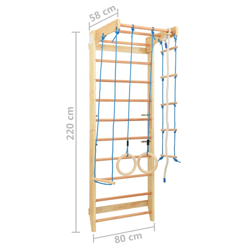 Berkfield Indoor Climbing Playset with Ladders Rings Wood