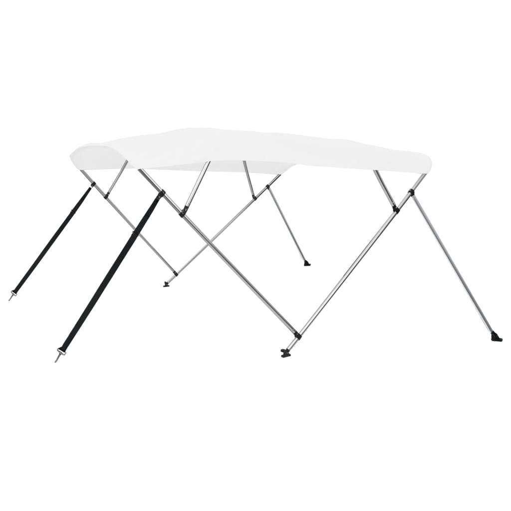 Berkfield 4 Bow Bimini Top White 243x180x137 cm