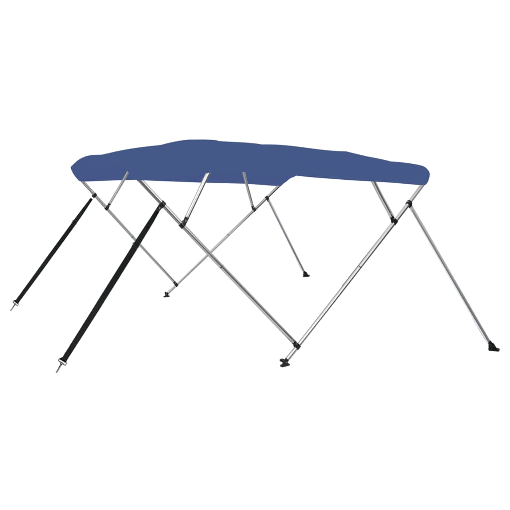 Berkfield 4 Bow Bimini Top Blue 243x196x137 cm