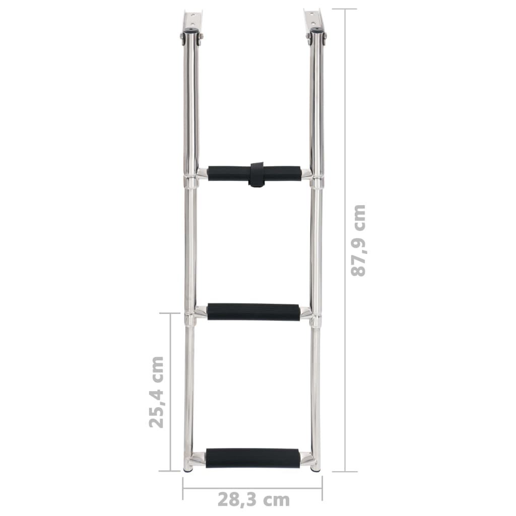 Berkfield Folding Boarding Ladder 3-step Stainless Steel