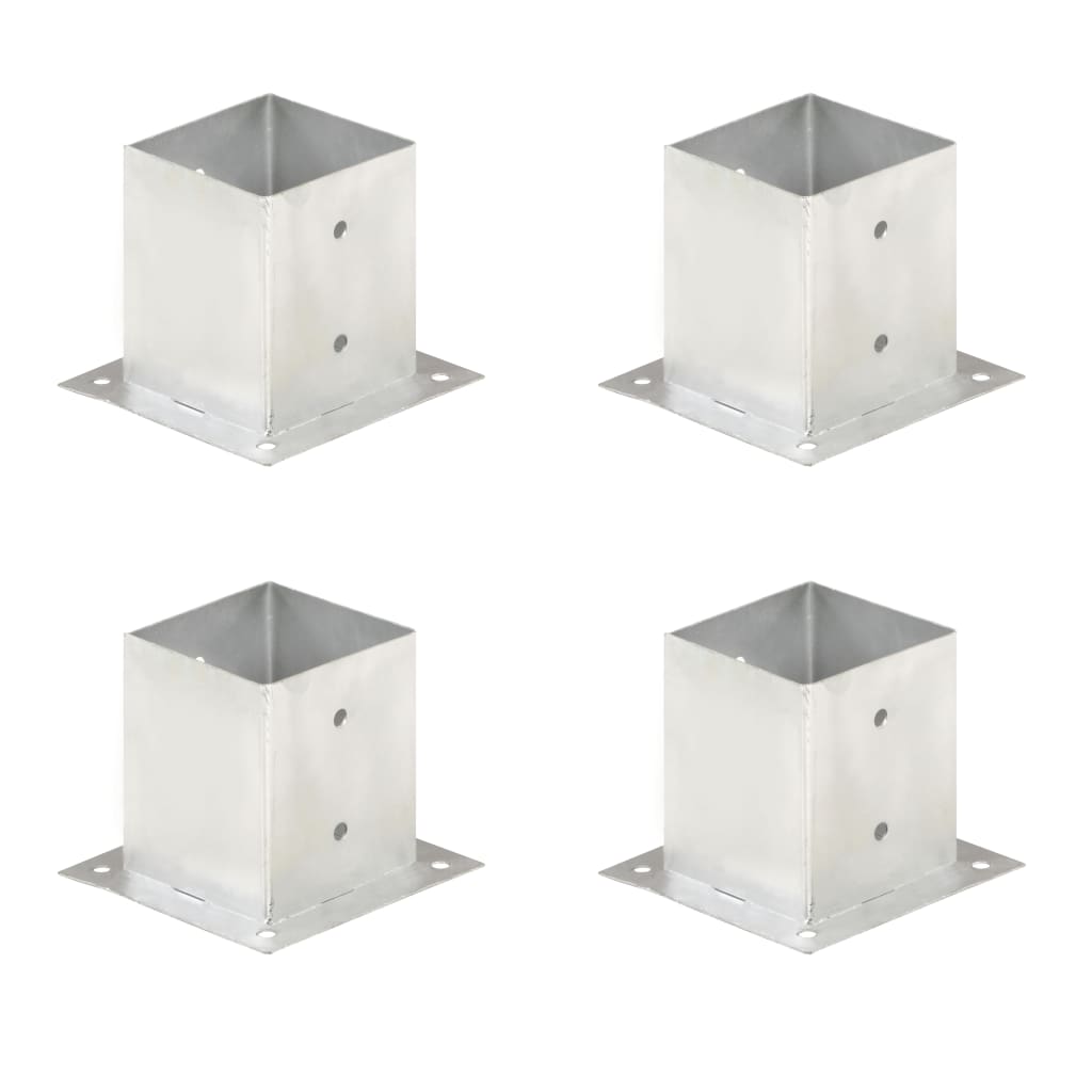 Berkfield Post Anchors 4 pcs Galvanised Metal 121 mm