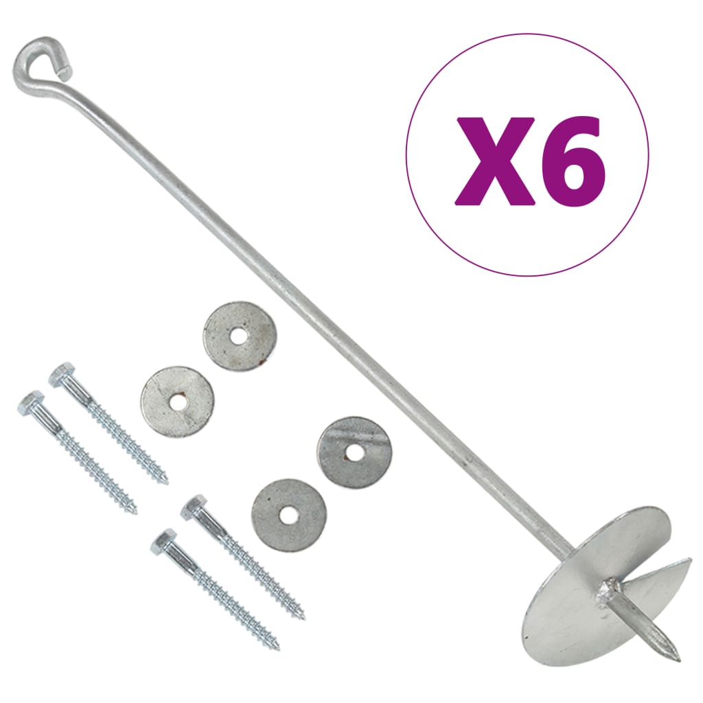 Berkfield Earth Anchors 6 pcs 10x60 cm Galvanised Metal