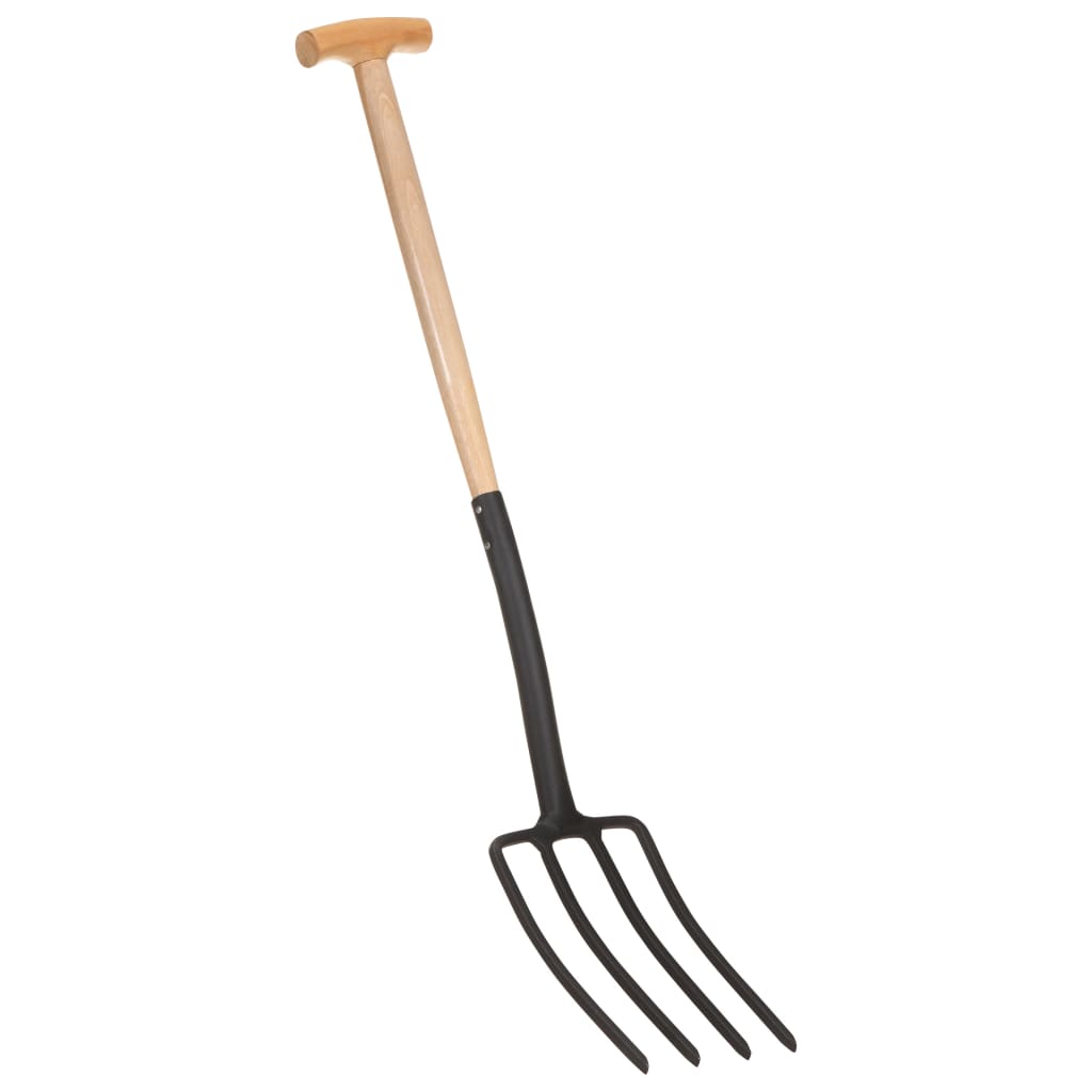Berkfield Garden Digger Fork T Grip Steel and Hardwood