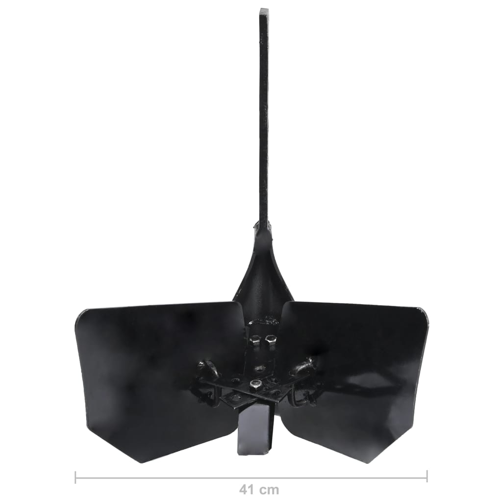 Berkfield Tiller Plough Attachment Black Metal