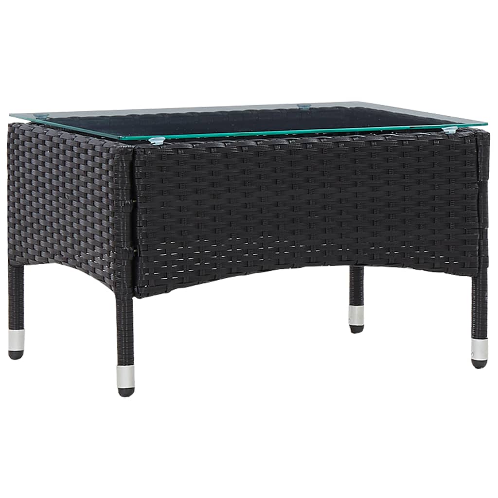Berkfield Coffee Table Black 60x40x36 cm Poly Rattan