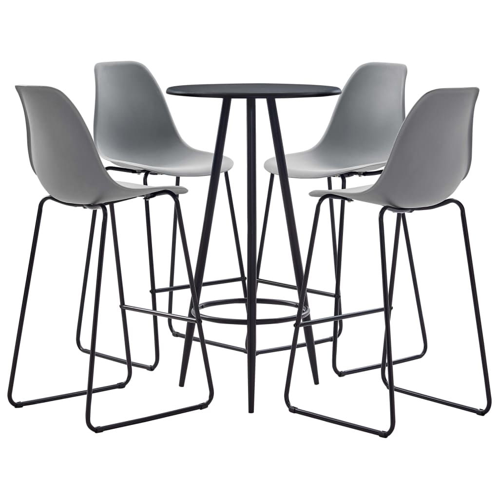 Berkfield 5 Piece Bar Set Plastic Grey