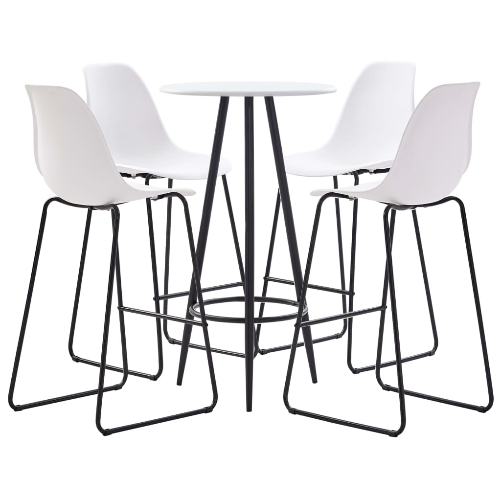 Berkfield 5 Piece Bar Set Plastic White
