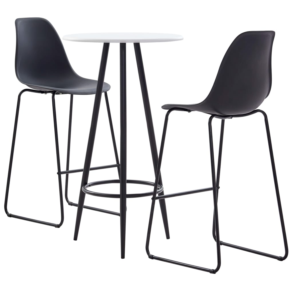 Berkfield 3 Piece Bar Set Plastic Black