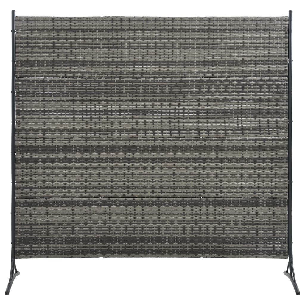 Berkfield Room Divider Poly Rattan Anthracite 175x180 cm