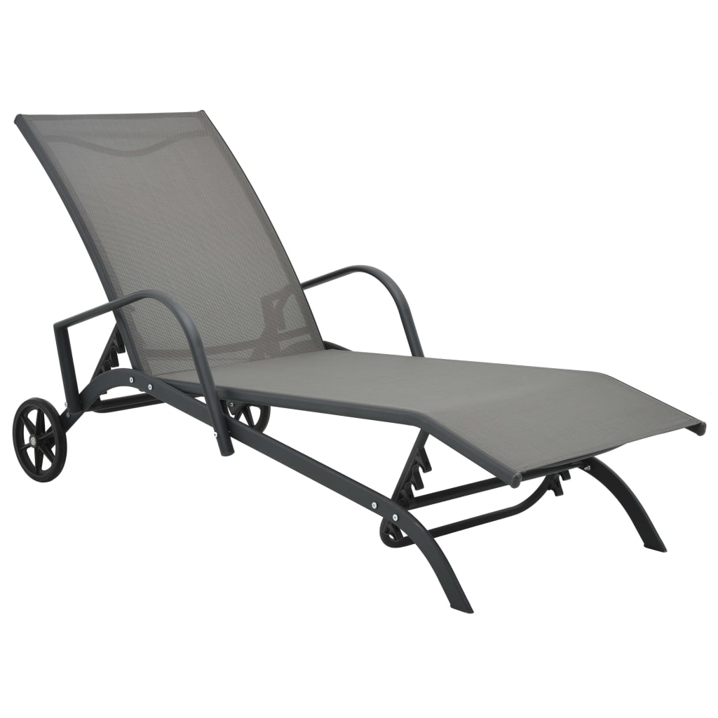 Berkfield Sun Lounger Steel and Textilene