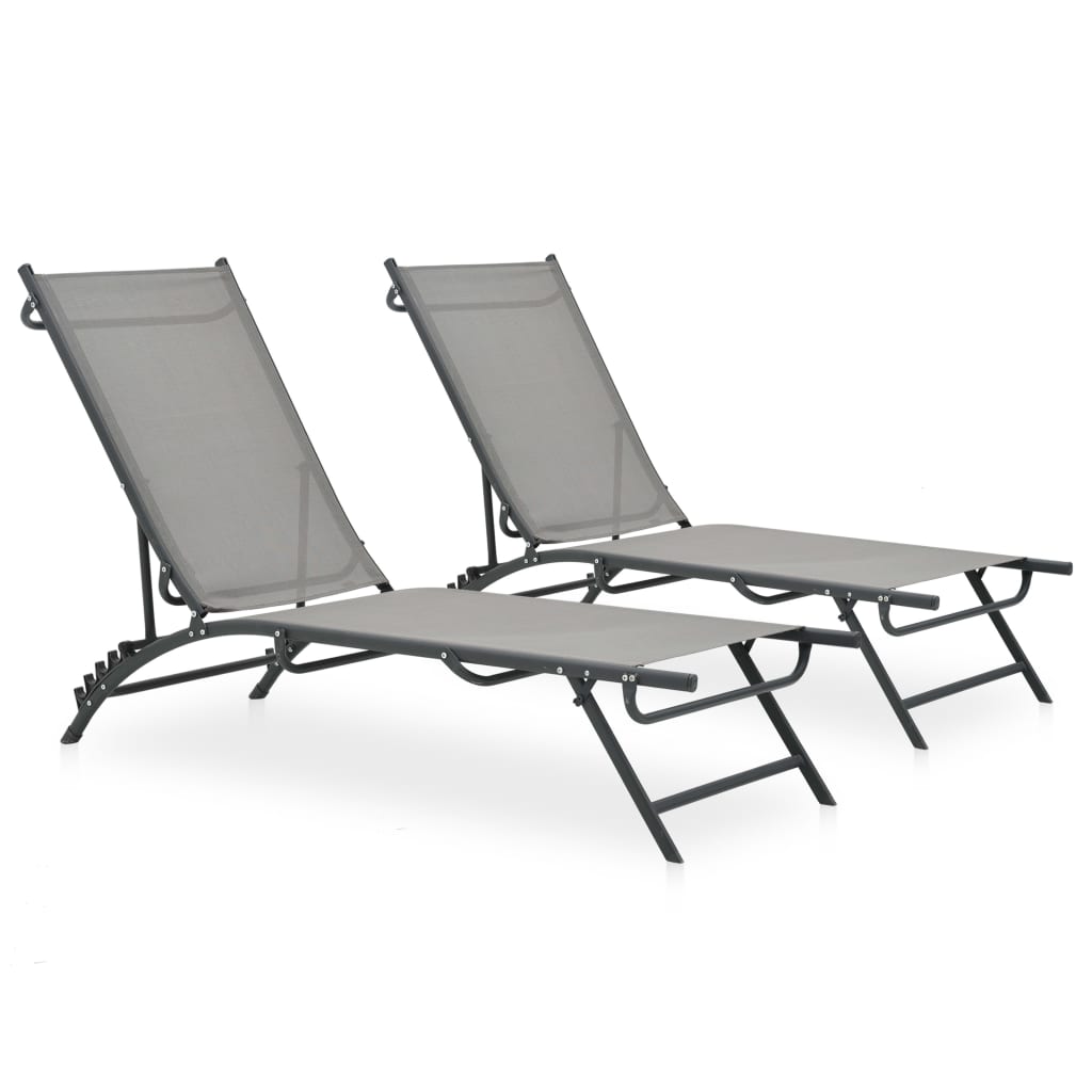 Berkfield Sun Loungers 2 pcs Textilene and Steel