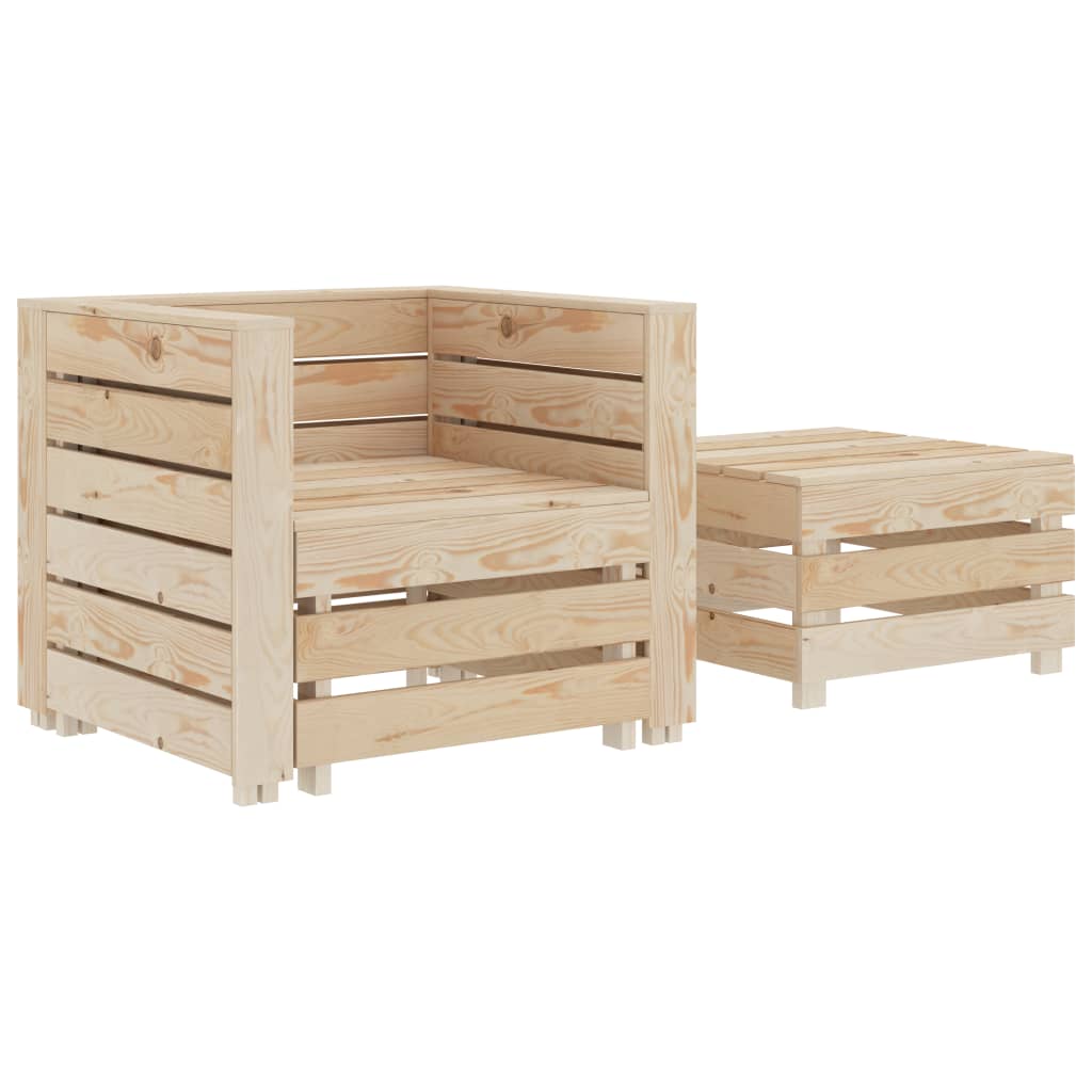Berkfield 2 Piece Garden Pallet Lounge Set Wood